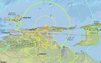 Aardbeving Venezuela ook gevoeld in Suriname