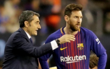 FC Barcelona-trainer Ernesto Valverde begrijpt er niets van dat Lionel Messi bij de Gouden Bal-verkiezing niet tot de drie finalisten behoorde en als vijfde eindigde