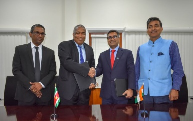 Suriname tekent overeenkomst met EximBank India