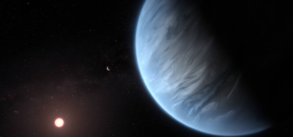 Eerste exoplaneet met waterdamp ontdekt in ‘bewoonbare’ zone
