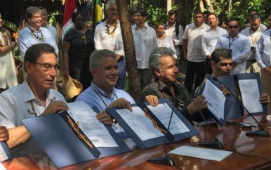 Vp Adhin ondertekent ‘Leticia pact voor de Amazone Regio’