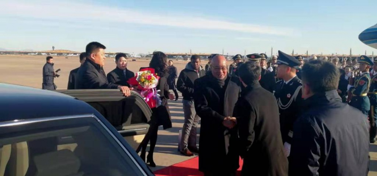 President Bouterse en delegatie gearriveerd in China