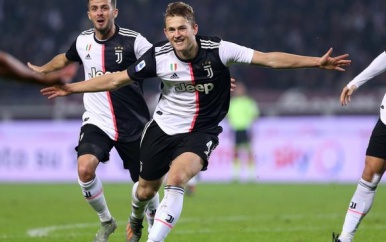 Matthijs de Ligt maakte zaterdag zijn eerste treffer voor Juventus
