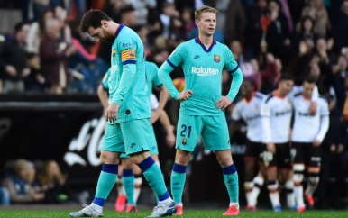 Frenkie en Barça krijgen dreun van Valencia in titelrace