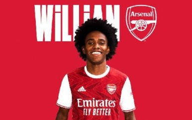 Arsenal legt Chelsea-aanvaller Willian voor drie jaar vast
