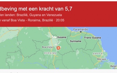 Aardbeving dichtbij grens Guyana en Brazilië; Suriname voelt lichte schokken