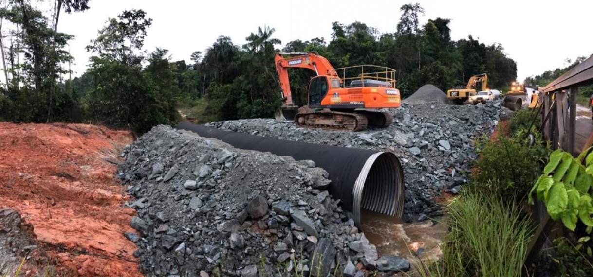 Weggespoelde bypass Brownsweg hersteld