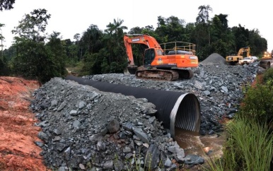 Weggespoelde bypass Brownsweg hersteld