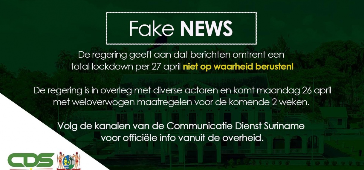 Berichten over total lockdown vanaf 27 april berusten niet op waarheid