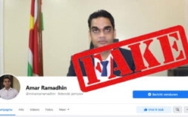 Nep facebook account Minister Ramadhin actief