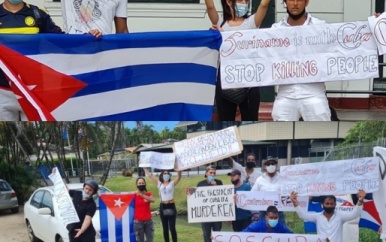 Cubanen smeken president Santokhi om hulp bij geweld op Cuba