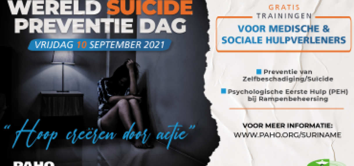 Wereld Suïcide Preventie dag: “Hoop creëren door actie”