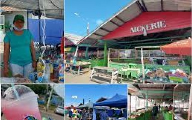 Bruisende activiteiten op markt Nieuw-Nickerie