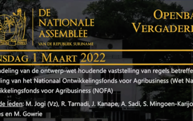 DNA buigt zich over instelling Nationaal Ontwikkelingsfonds voor Agribusiness