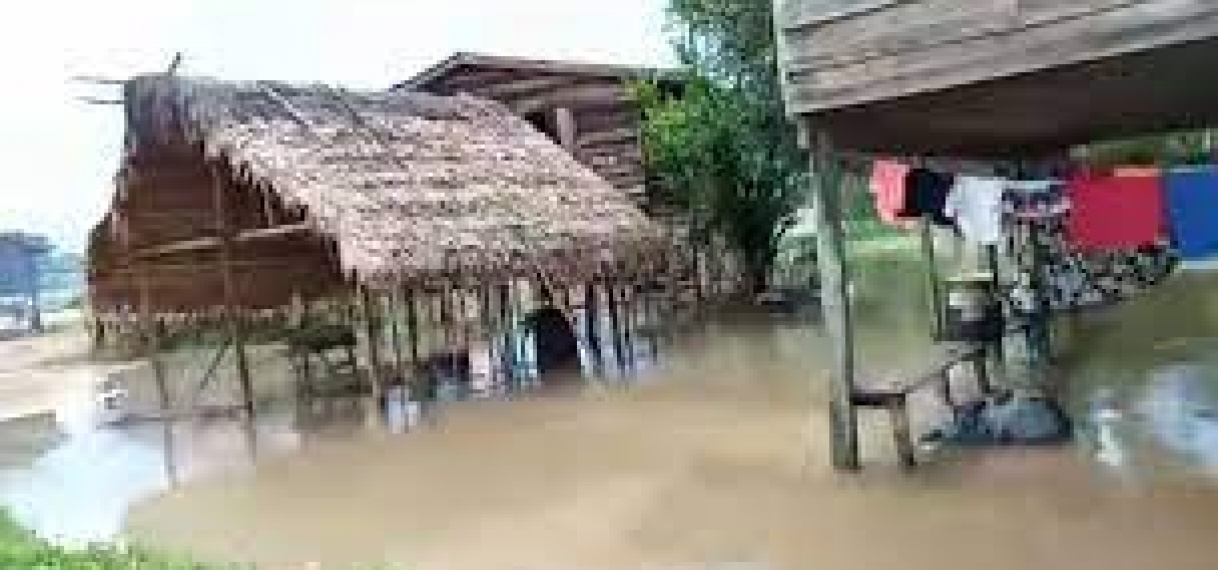 Wayana-dorpen onder water