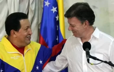 Presidenten van Venezuela en Colombia ontmoeten elkaar