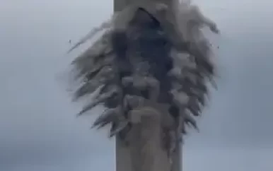 Toren valt verkeerde kant op bij sloop kolencentrale in VS