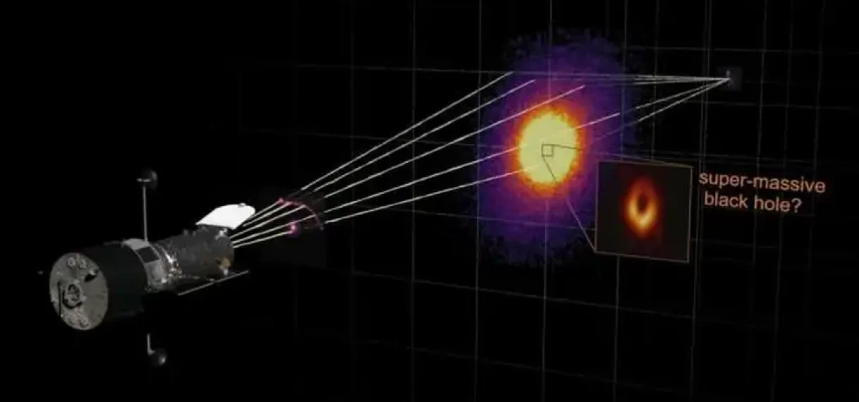 Astronomen vinden dankzij zwaartekrachtlens een van grootste zwarte gaten ooit