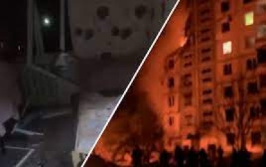 Oekraïense filmt verwoest appartement na Russische aanval