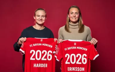 Voetballiefdeskoppel Harder en Eriksson verhuist samen van Chelsea naar Bayern