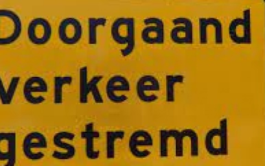 Bekendmaking: Doorgaan verkeer gestremd
