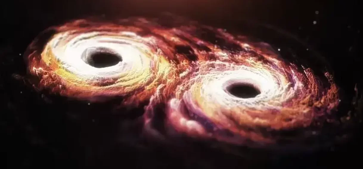 Schokgolven gemeten van twee zwarte gaten die ver in de ruimte op elkaar botsen