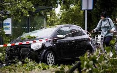 Storm Poly eist eerste leven: vrouw in Haarlem overleden door boom op auto