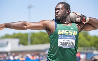 Rajindra Campbell verpulvert het nationale kogelstotenrecord in Madrid