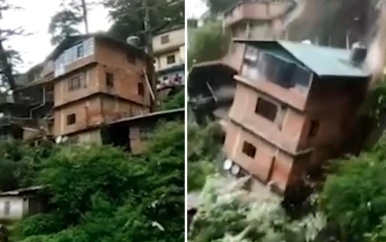 Meerdere gebouwen in India storten in na zware regenval