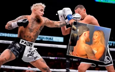 Trotse Jutta Leerdam valt Jake Paul in de armen na entree met tank, provocaties en zege op MMA-legende Nate Diaz