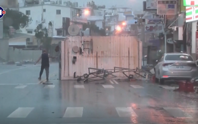 Brokstuk raakt Taiwanees tijdens tyfoon met recordwindsnelheden