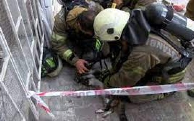 Turkse brandweerlieden reanimeren kat na brand