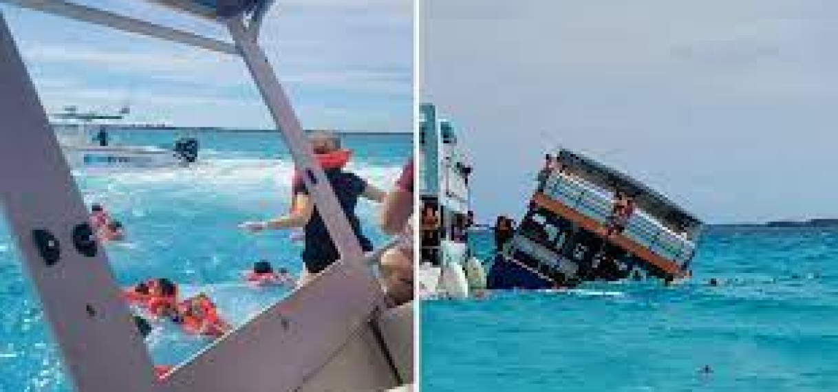 Passagier filmt hoe ferry zinkt op de Bahama’s