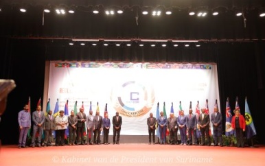 President Santokhi bij CARICOM-conferentie in Guyana