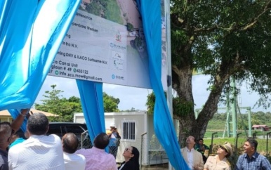 Onthulling naambord ‘Saramacca Canal System Rehabilitation Project