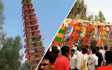 Hindoeïstische toren valt om tijdens festival in India