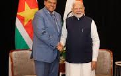 President Santokhi en premier Modi versterken strategische relaties tijdens CARICOM-India Top