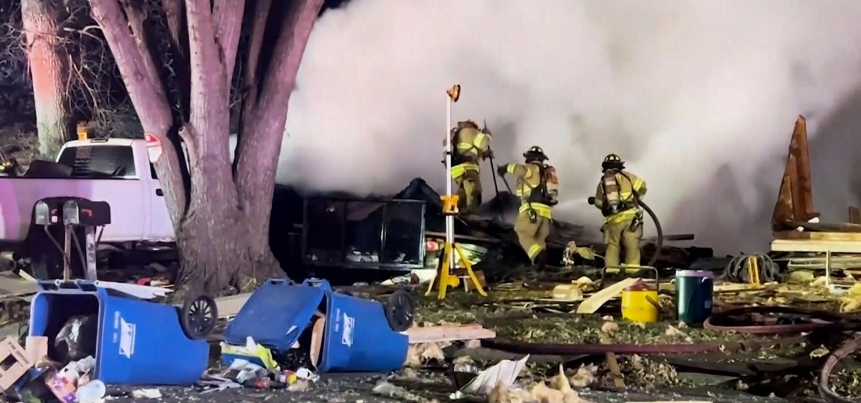 Ravage na grote explosie in Amerikaanse woning