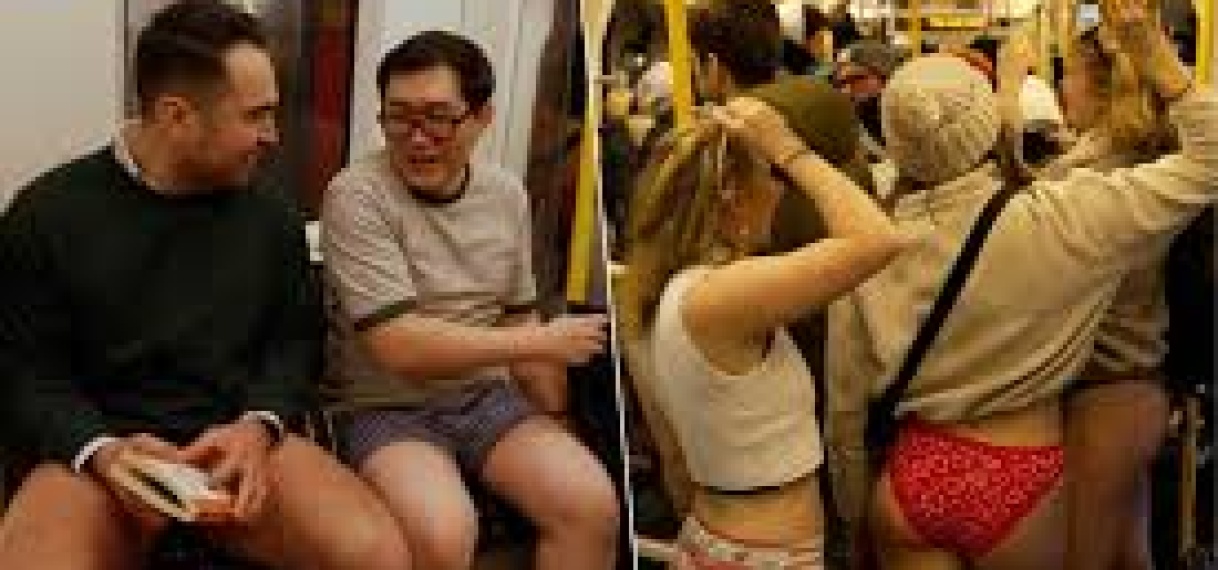 Honderden Londenaren reizen in onderbroek met metro