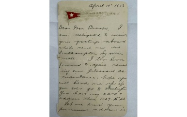 Brief van Titanic-overlevende voor recordbedrag van 350.000 euro geveild
