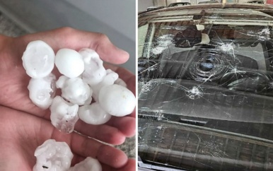 Enorme hagelstenen en overstroomd vliegveld na noodweer in Frankrijk