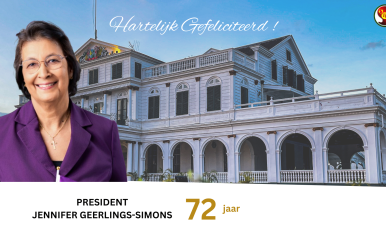 President Jennifer Geerlings-Simons vandaag 72 jaar