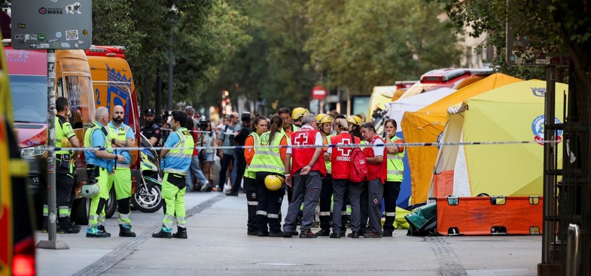 Vier doden bij instorten gebouw in centrum Madrid