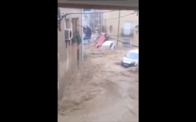 Hevige overstromingen in Catalonië na storm Alice