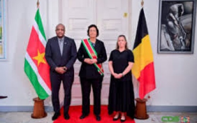 Vier ambassadeurs overhandigen geloofsbrieven aan president Simons