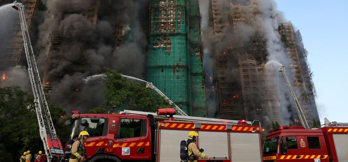 Meerdere doden bij grote brand in woontorens Hongkong