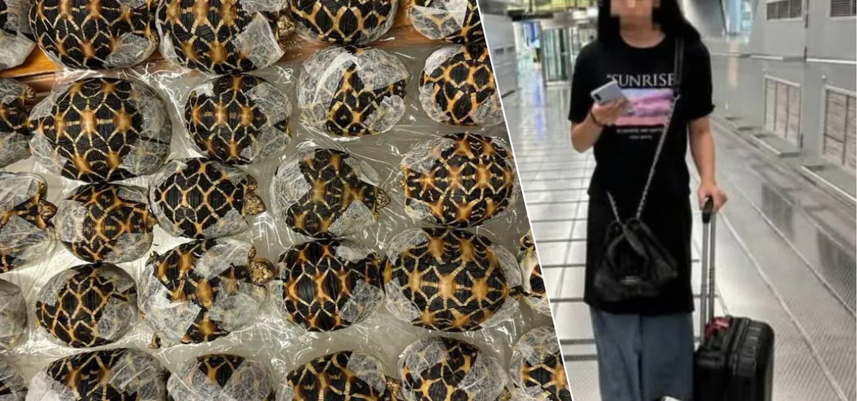 Vrouw betrapt met 30 schildpadden onder kleding op luchthaven
