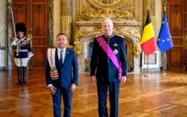 Ambassadeur Armaketo overhandigt geloofsbrieven aan de Koning van België