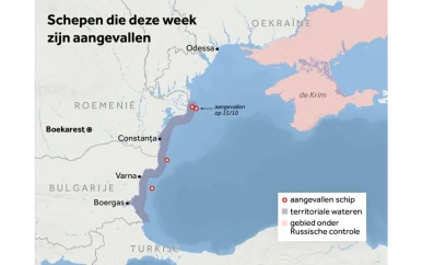 Twee schepen in brand na mogelijke droneaanvallen bij Roemeense kust