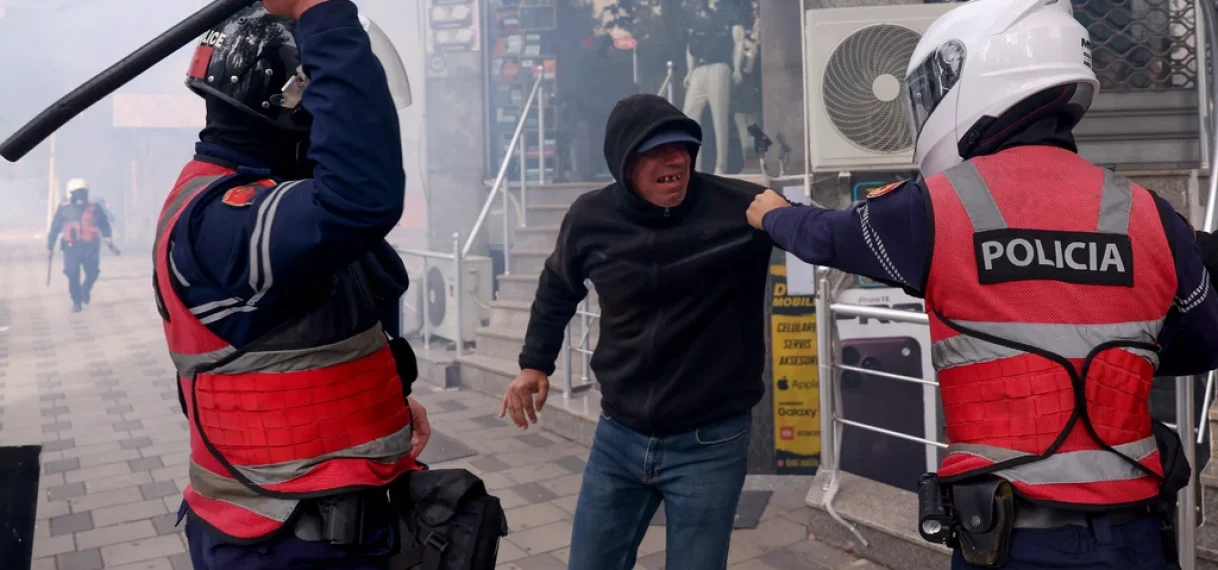 Opnieuw protest in Albanië